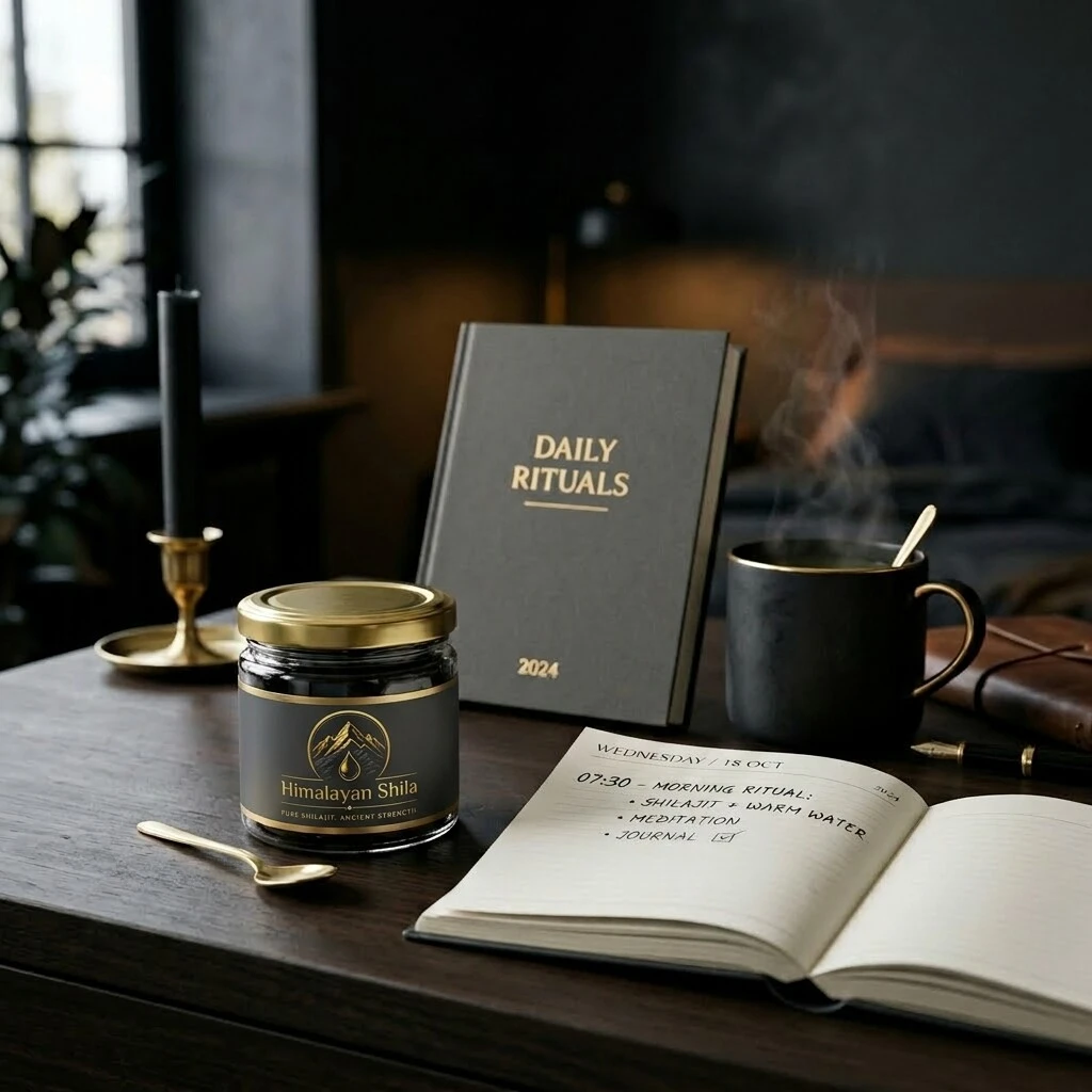 luxury wellness setup premium Himalayan shilajit